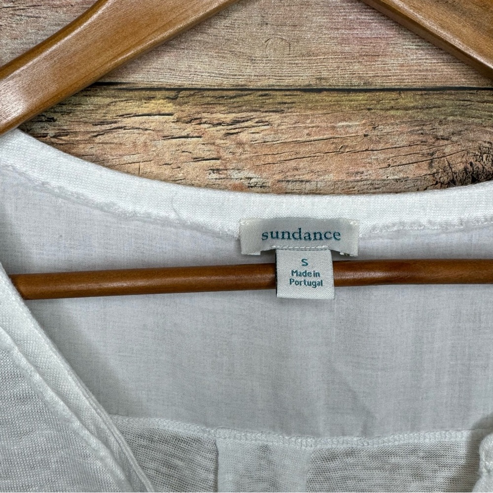 Sundance Linen Coastland Semi Sheer Button Down Pocket Top Size Small - Picture 7 of 8